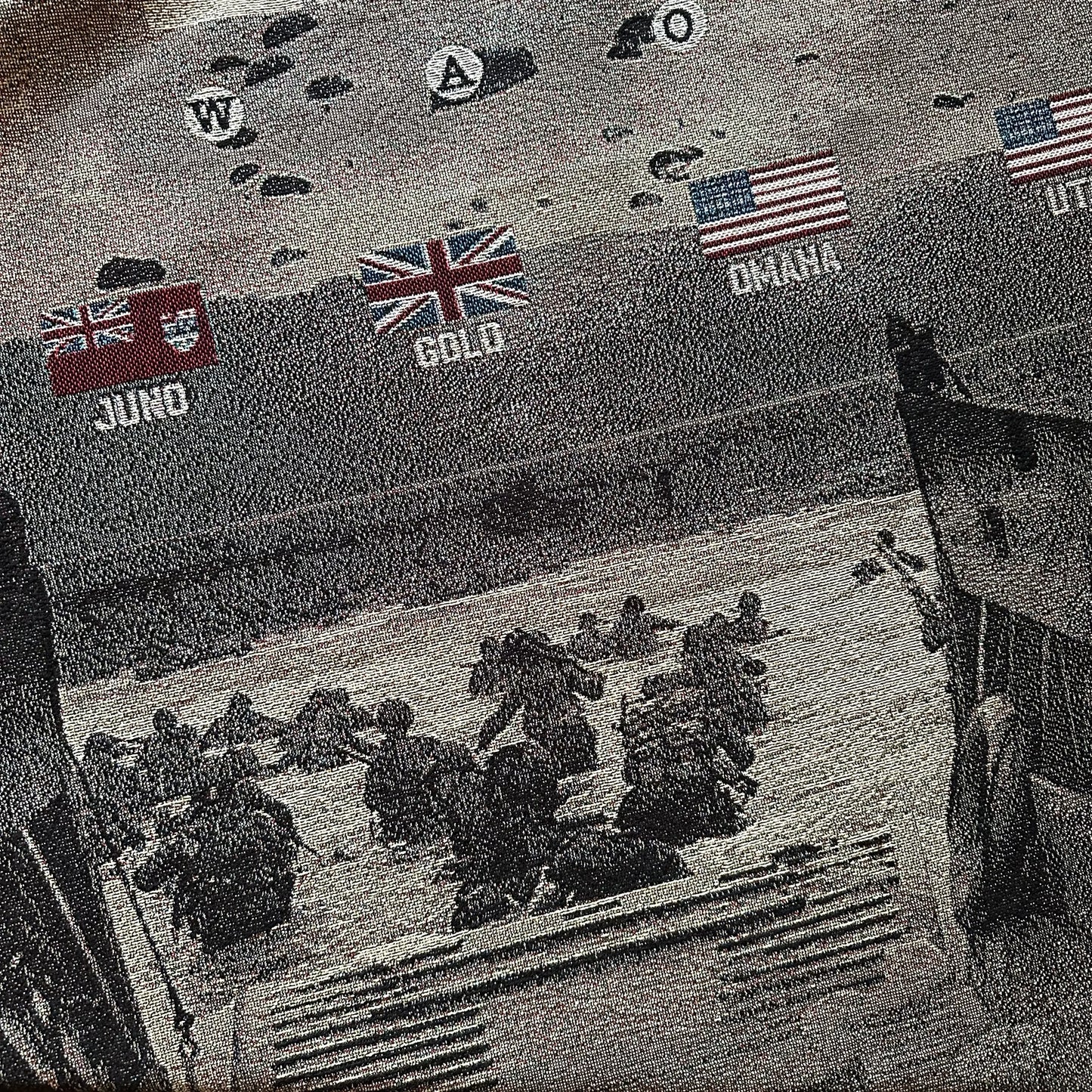 Details of the D-Day Operation Overlord Woven Blanket — Made in America from The History List store