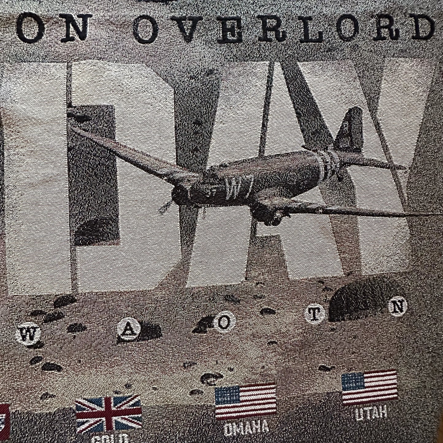 Plane close-up from the D-Day Operation Overlord Woven Blanket — Made in America from The History List store