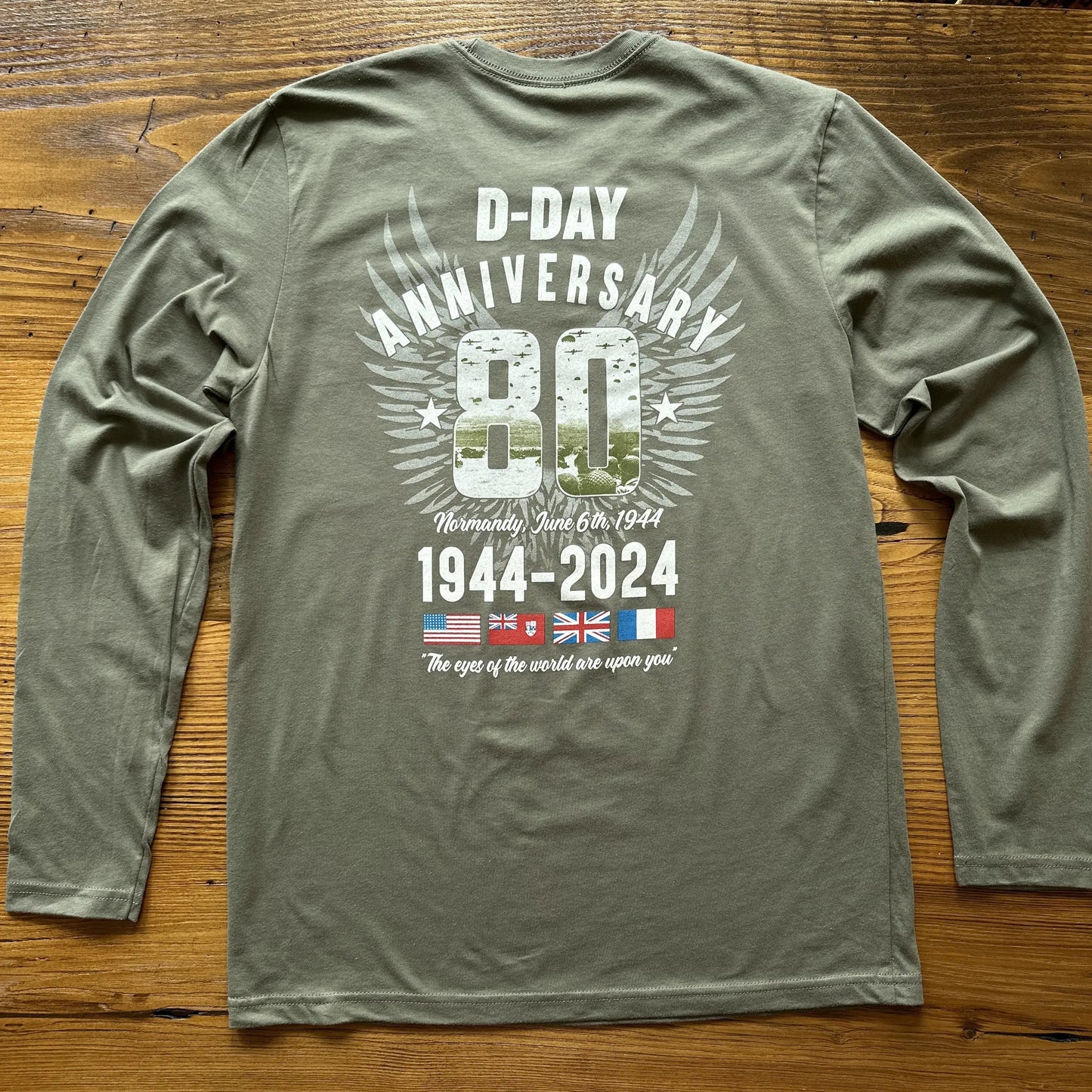Back of D-Day 80th Anniversary Long-sleeved shirt from The History List store