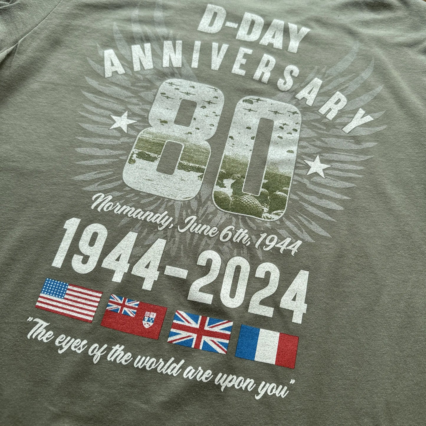 Close-up of the Back of D-Day 80th Anniversary Long-sleeved shirt from The History List store