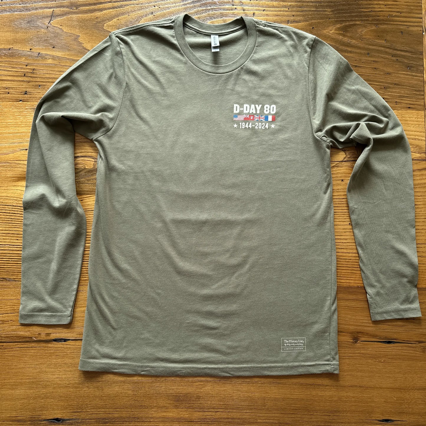 Front of D-Day 80th Anniversary Long-sleeved shirt from The History List store