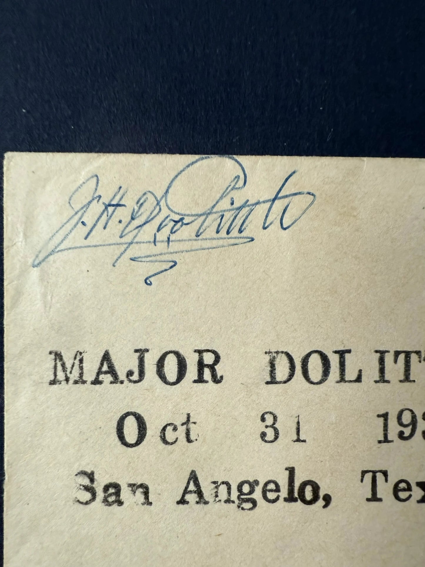 Envelope signed by Major James Harold Doolittle — Framed