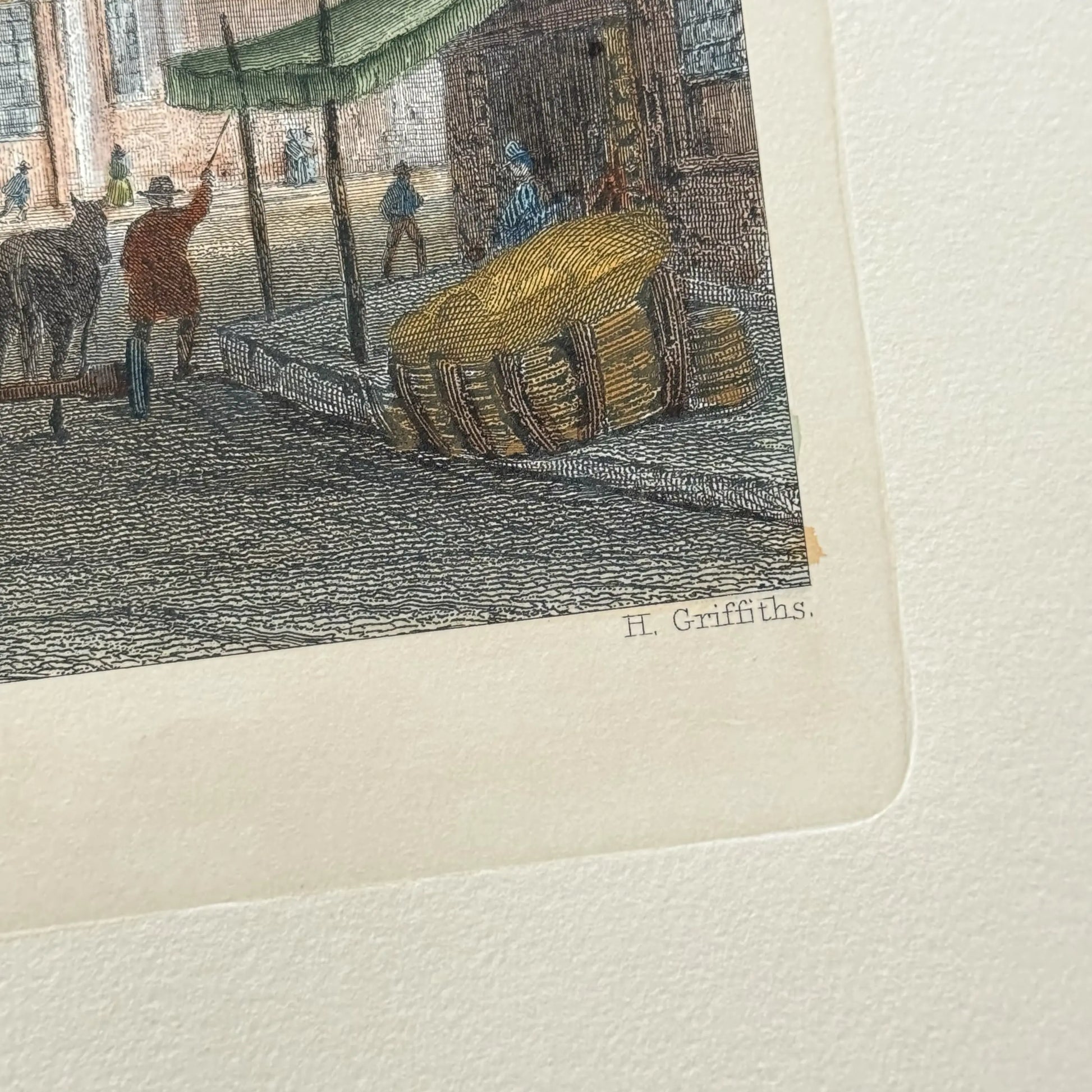 H. Griffiths from the Restrike of hand-colored engraving of Faneuil Hall (19th century) from The History List store