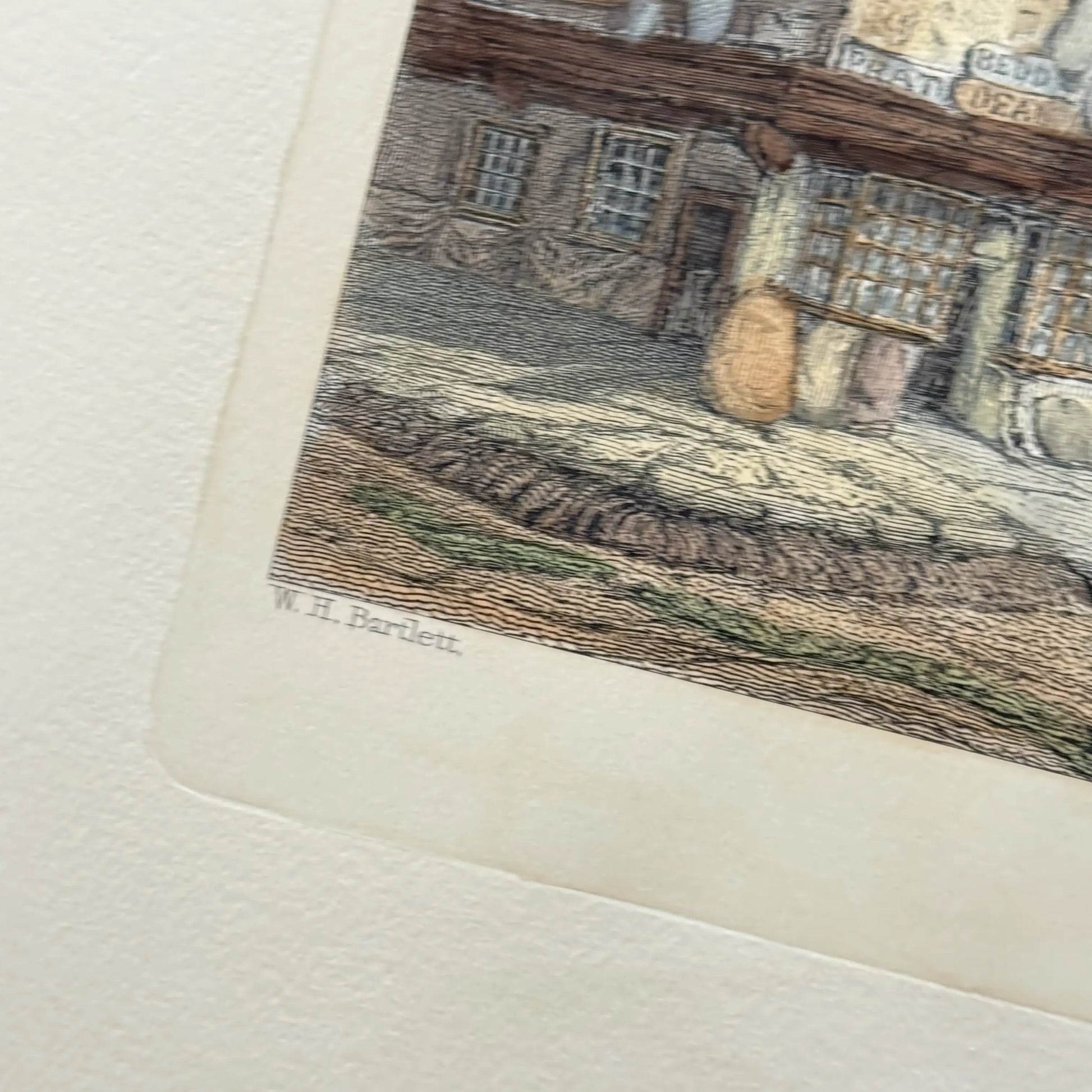 W.H. Bartlett of the Restrike of hand-colored engraving of Faneuil Hall (19th century) from The History List store