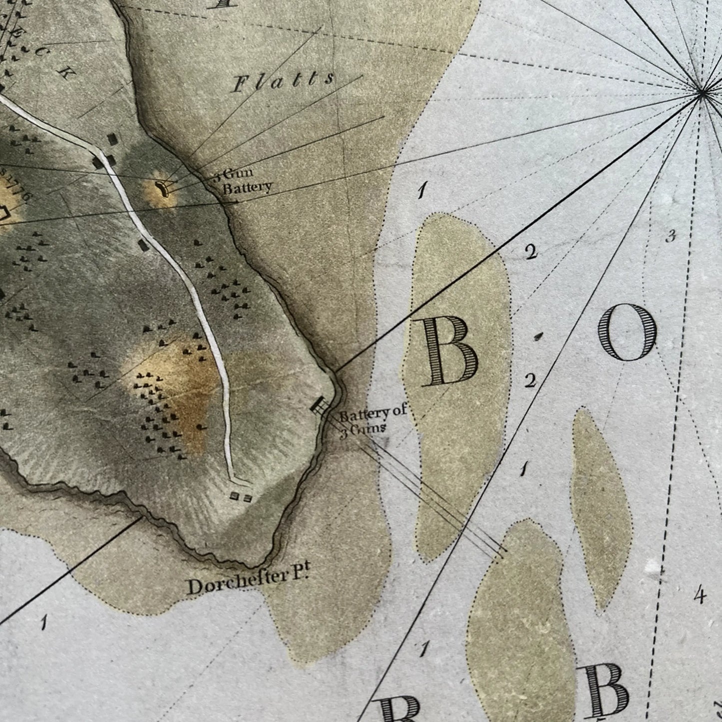 Boston Under Siege: Henry Pelham's Boston 1775-1776 colored aquatint map in an archival, full-sized print