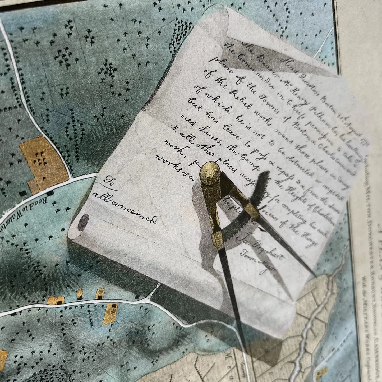 Boston Under Siege: Henry Pelham's Boston 1775-1776 colored aquatint map in an archival, full-sized print