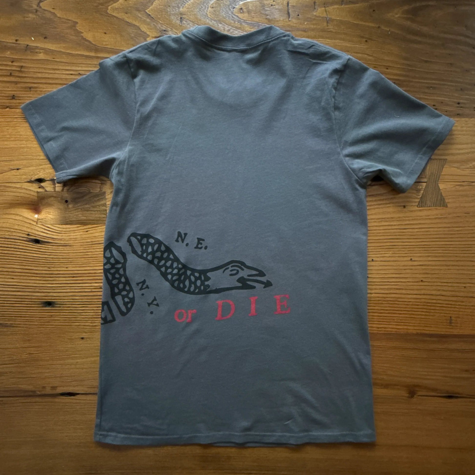 Back of "Join or Die" Shirt — Made in America from The History List Store.