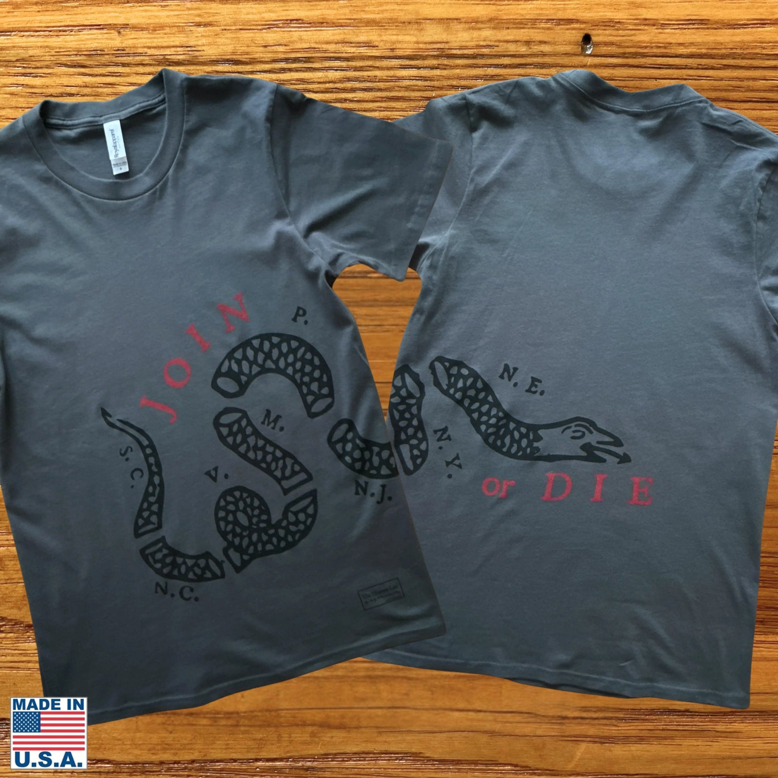 "Join or Die" Shirt — Made in America from The History List Store.
