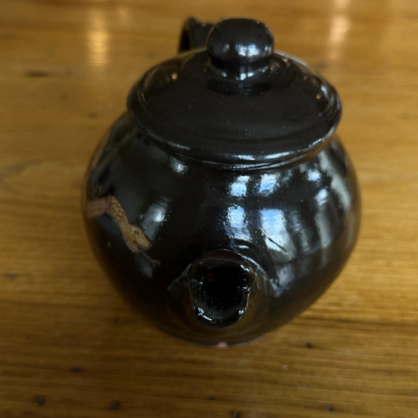 Spout of the "Join or Die" Teapot — Traditional redware made by hand in America from The History List store