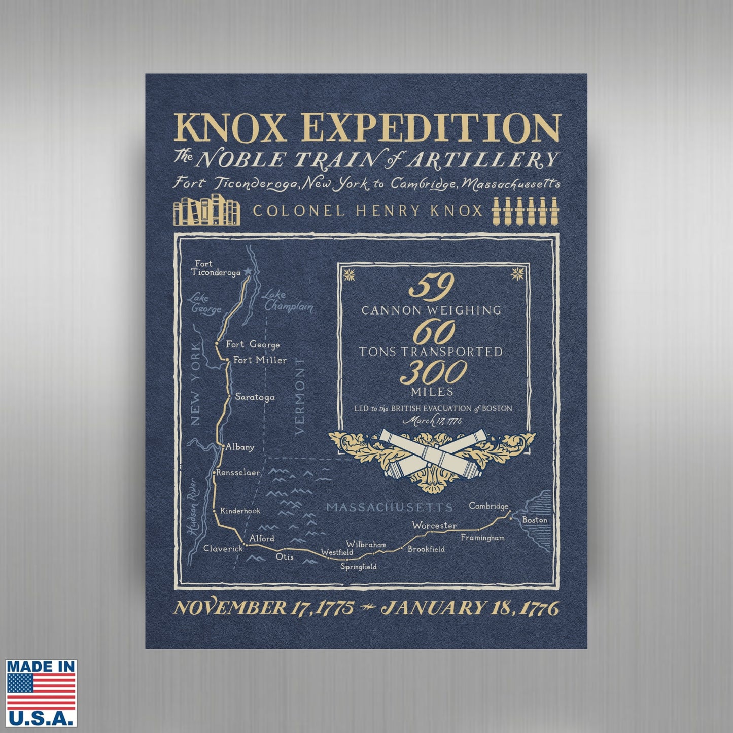 Henry Knox's Noble Train of Artillery Magnet from The History List Store.