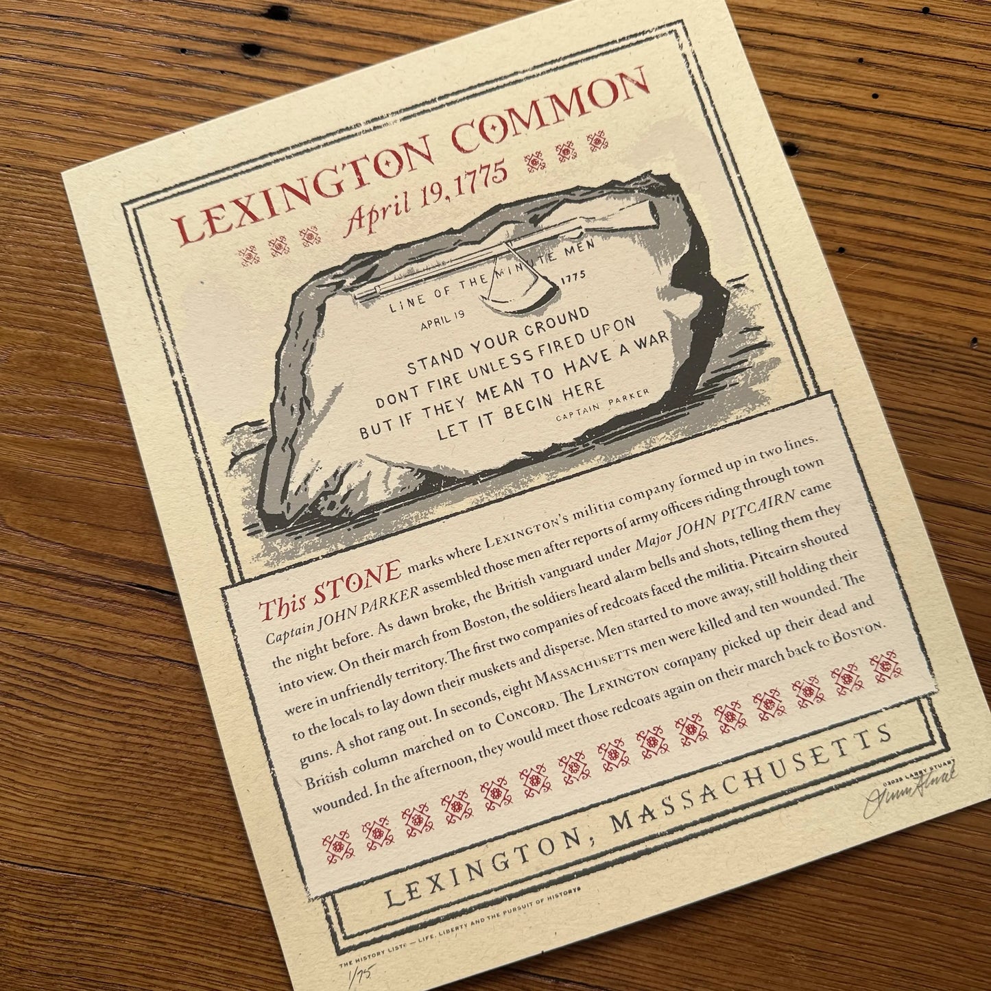 "Lexington Common — First Shots Fired" 250th Anniversary Limited edition framed print