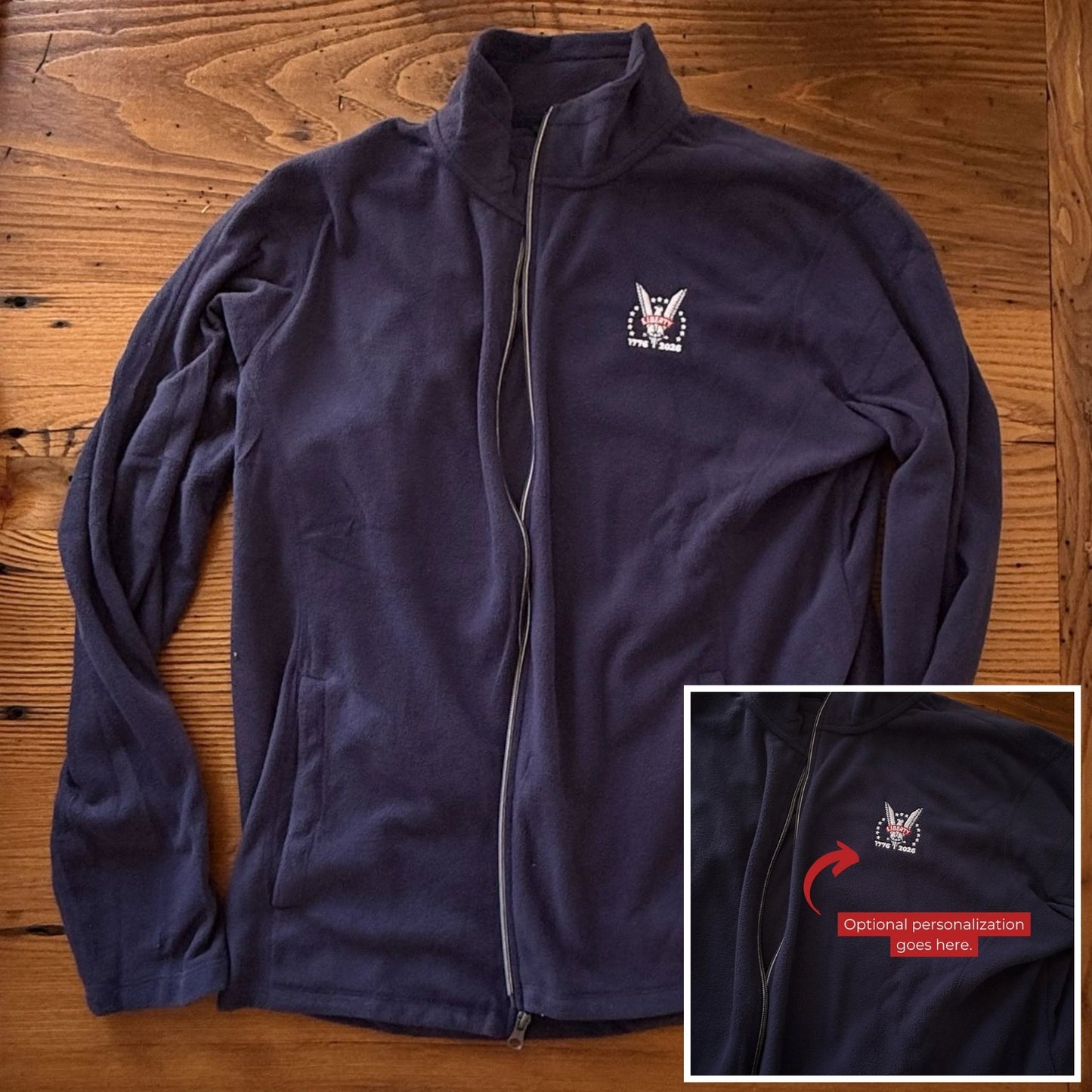 Embroidered Liberty Eagle 1776 - 2026 100% cotton pique polo shirt