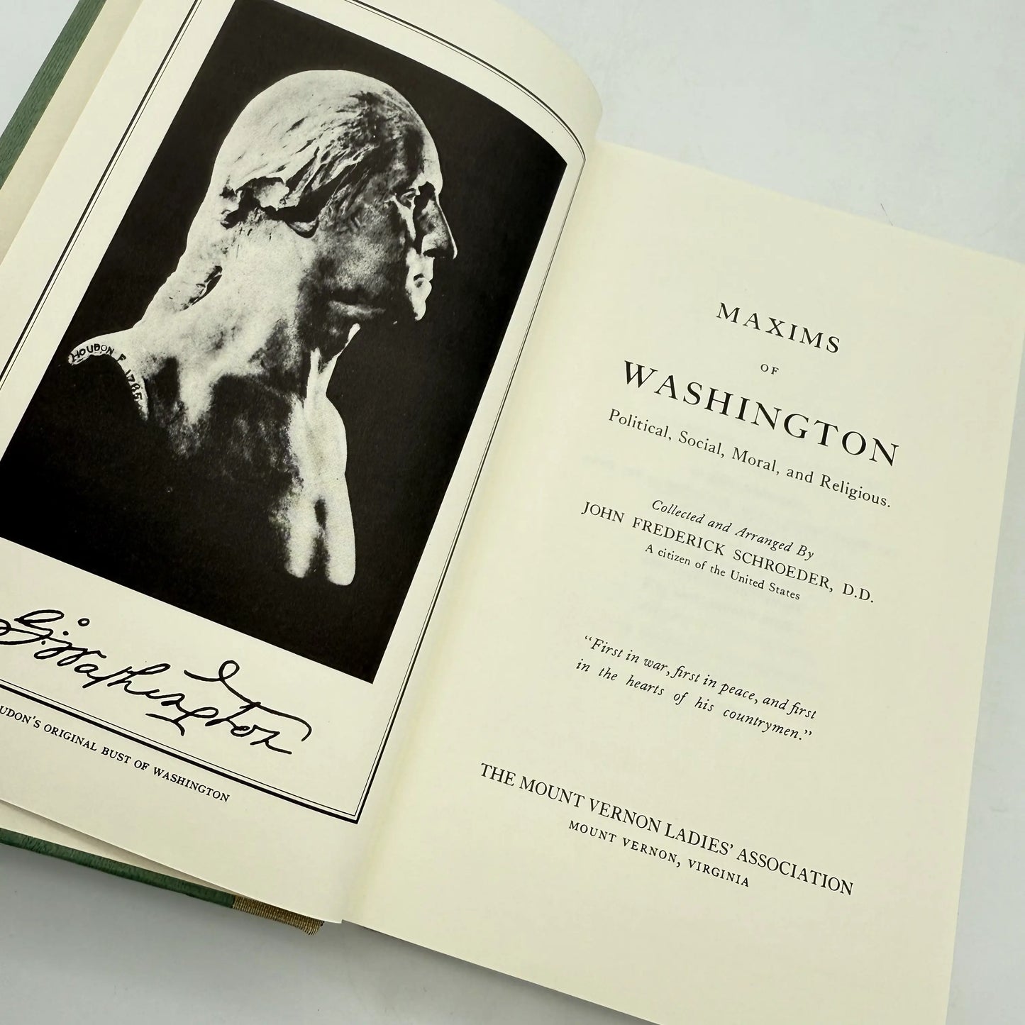 "Maxims of Washington" by John Frederick Schroeder, D.D.