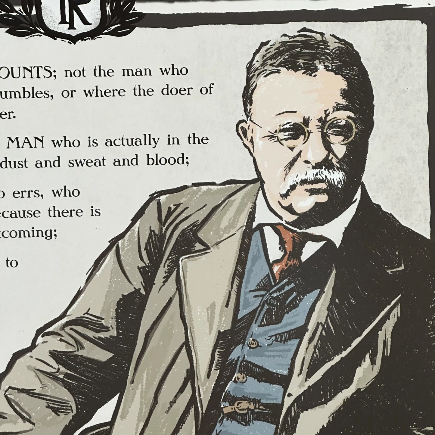 The Man in the Arena — Teddy Roosevelt original framed print made in America