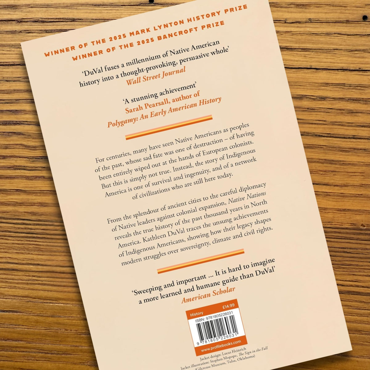 "Native Nations: A Millennium in North America" — Signed by the author, Kathleen DuVal, who won the Pulitzer for this book