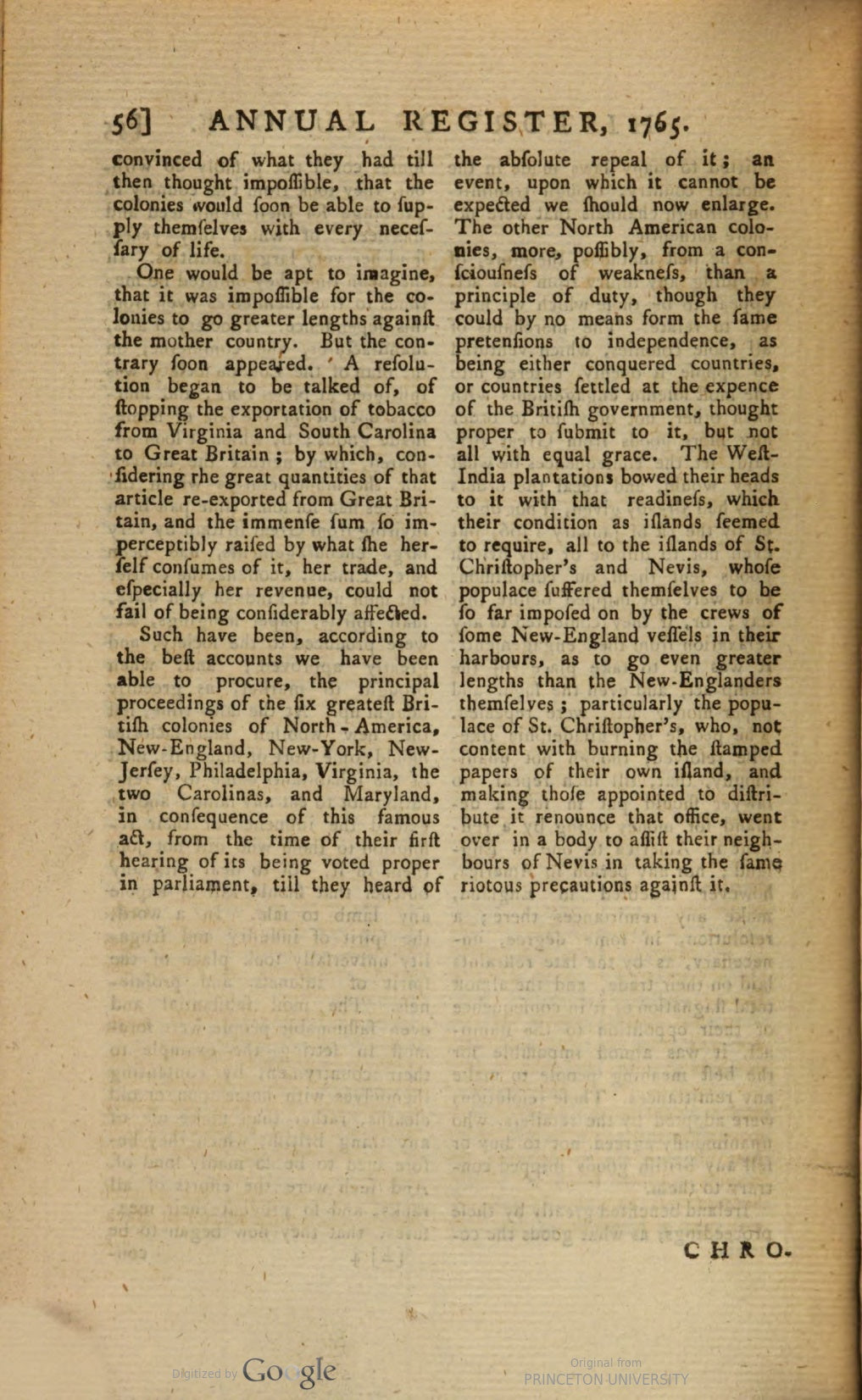 Annual Register for 1765 — Includes the passage and implementation of the Stamp Act