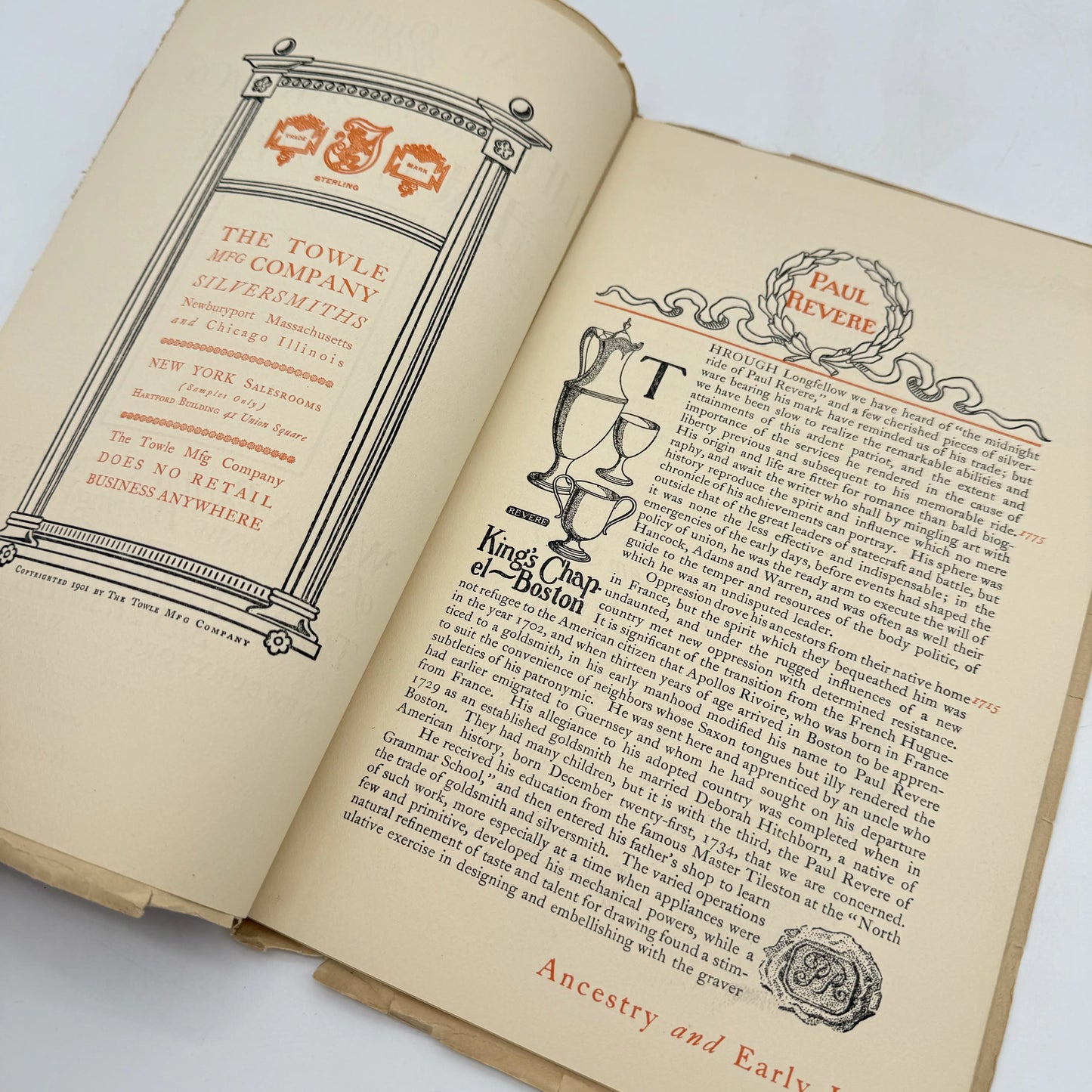 Georgian and Paul Revere Colonial Series from The Towle Mfg. Company Silversmiths — 1899 and 1901