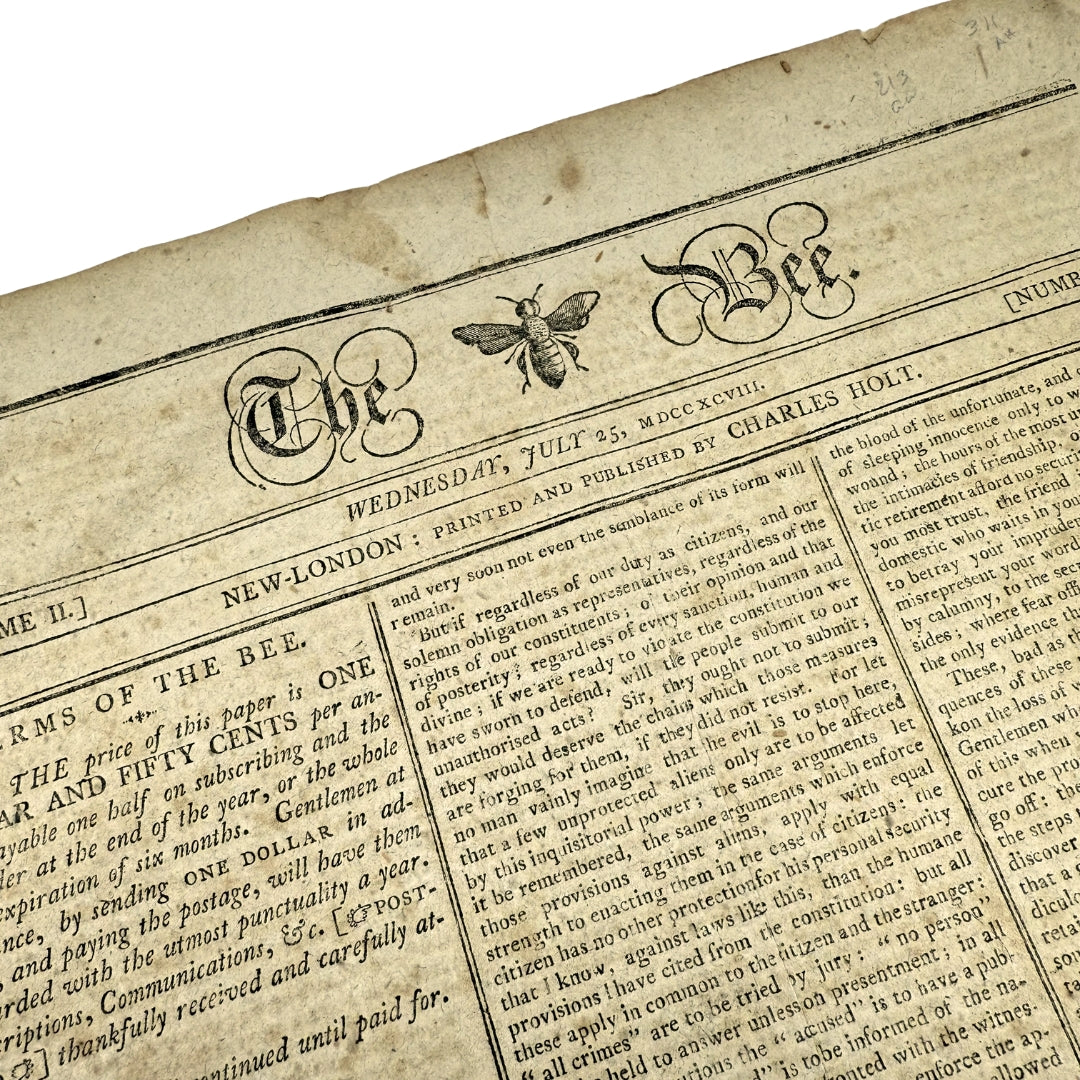 John Adams and George Washington in "The New-London Bee" of July 25, 1798