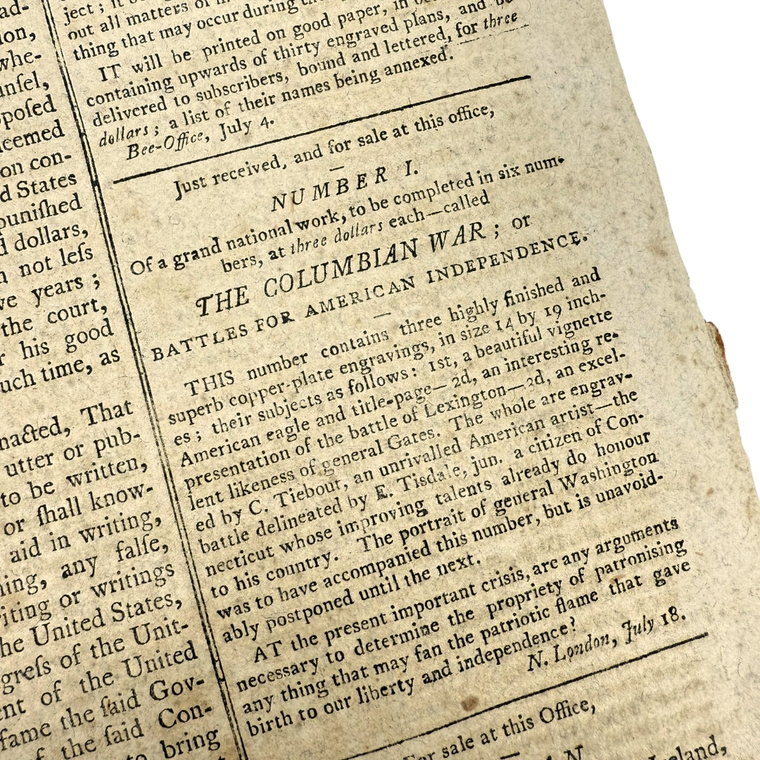 John Adams and George Washington in "The New-London Bee" of July 25, 1798