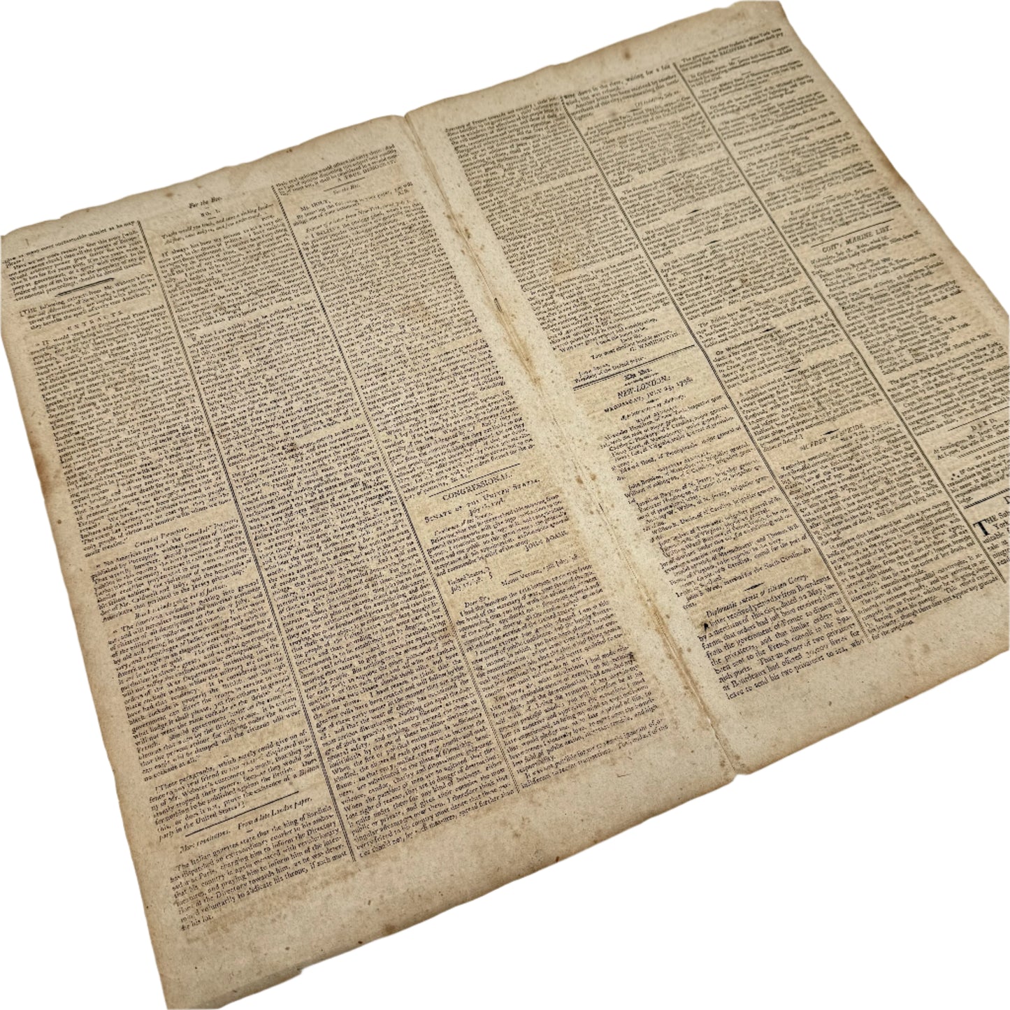 John Adams and George Washington in "The New-London Bee" of July 25, 1798