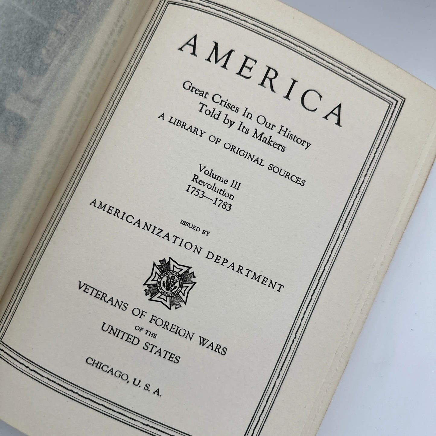 12-volume set, "America: Great Crises In Our History Told by Its Makers" — Complete set in excellent condition