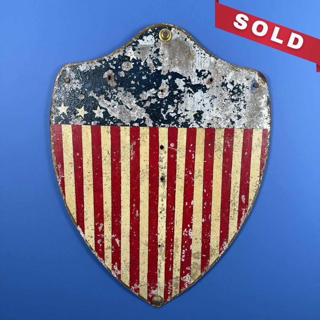 American Flag Tin shield — Early 1900s