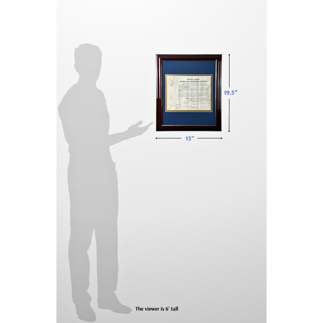 President Andrew Jackson Signed Military Appointment for Midshipman — June 14, 1834 — Framed