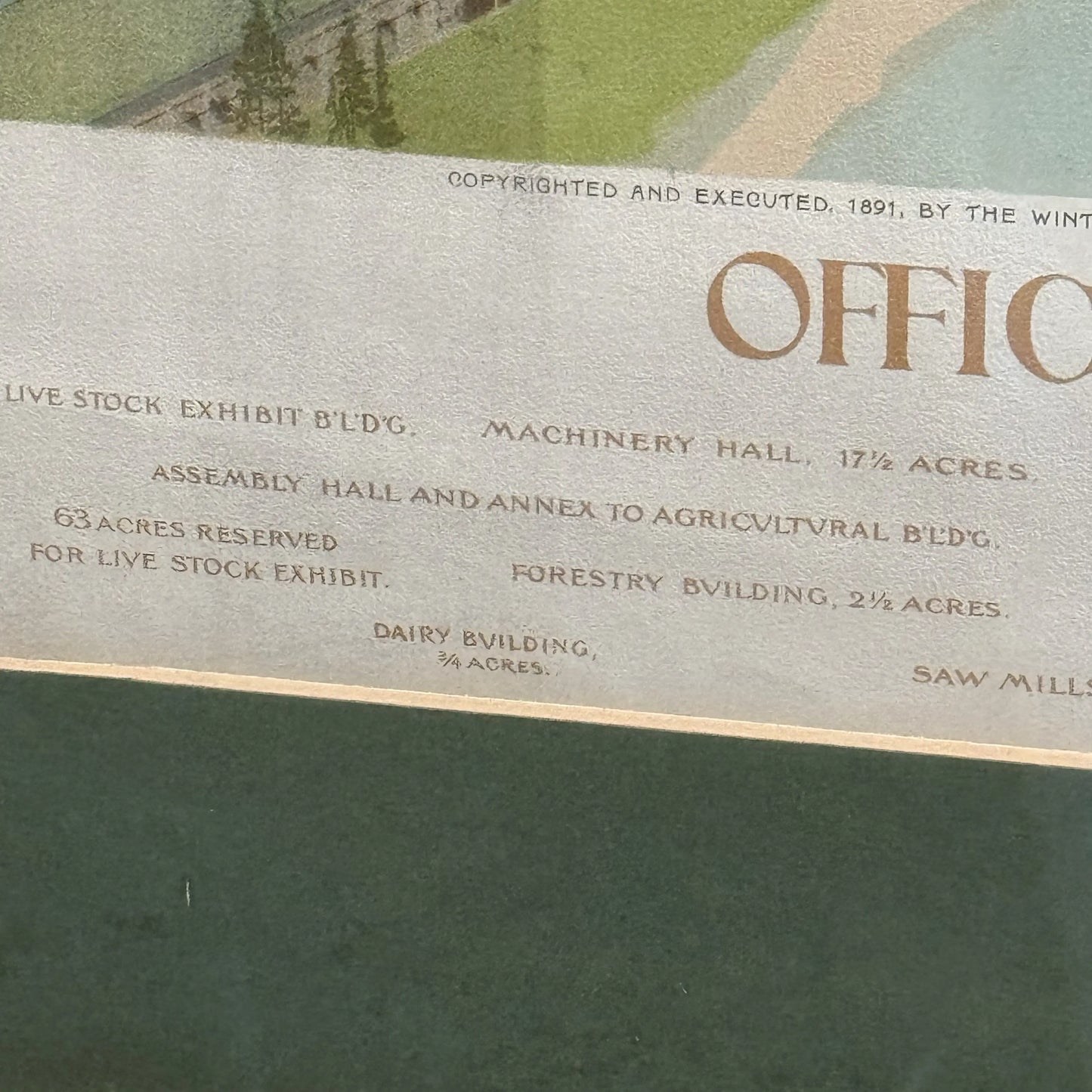 "Official Birds-eye View of the Columbian Exposition; Chicago U.S.A. 1893" — Framed