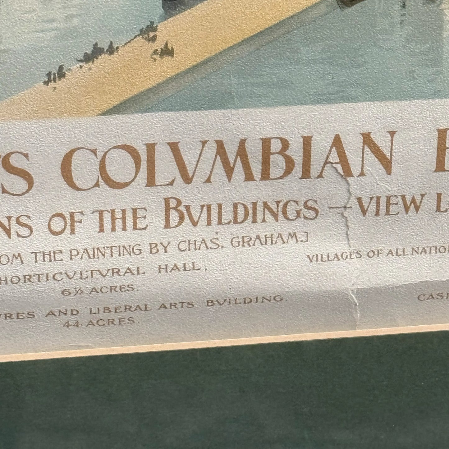 "Official Birds-eye View of the Columbian Exposition; Chicago U.S.A. 1893" — Framed