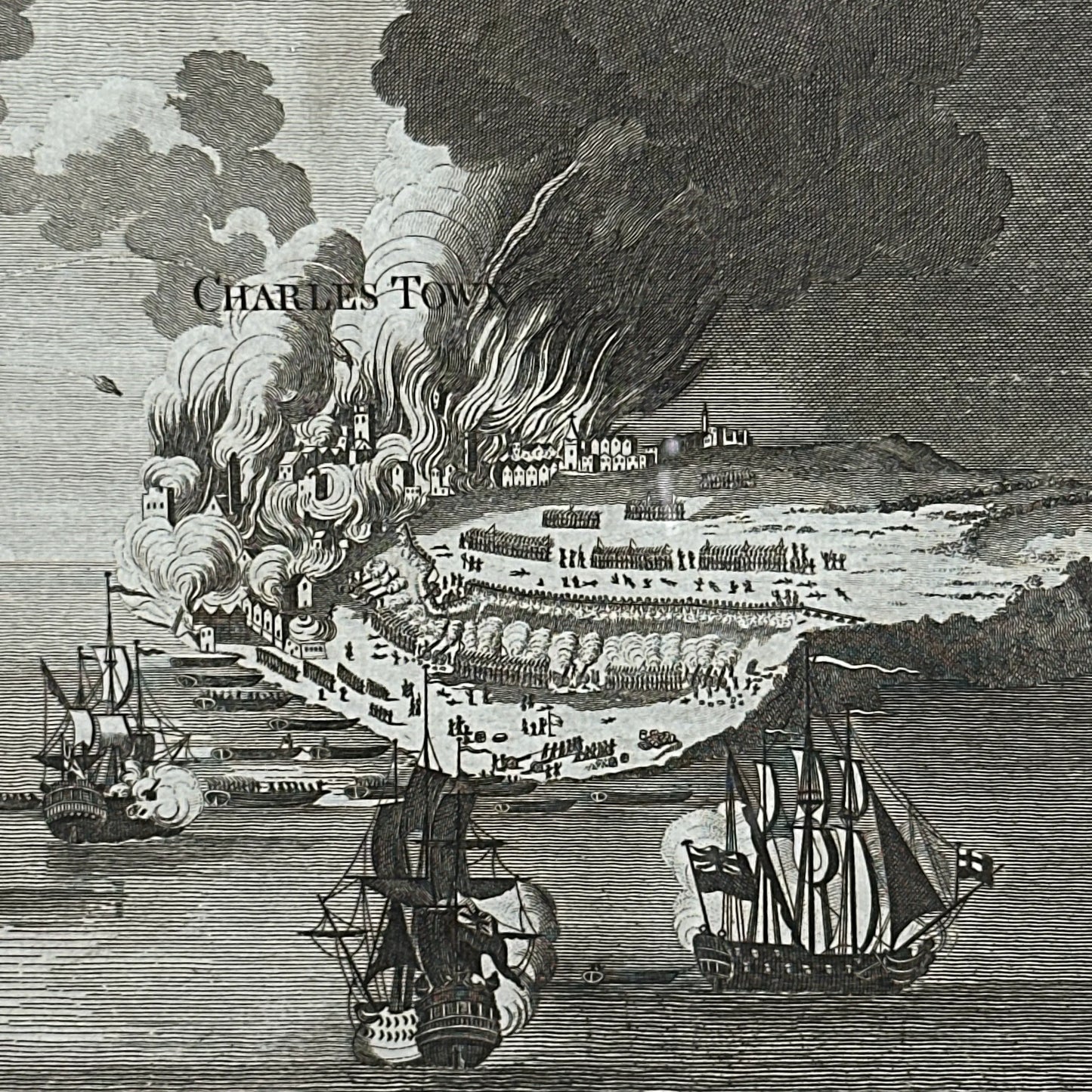 1783 View of the Attack on Bunker's Hill, with the Burning of Charles Town, June 17, 1775 Framed print
