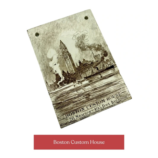 Calendar Tiles with Historic Scenes of the Mayflower, USS Constitution, and Historic Boston Landmarks — 1908 - 1920