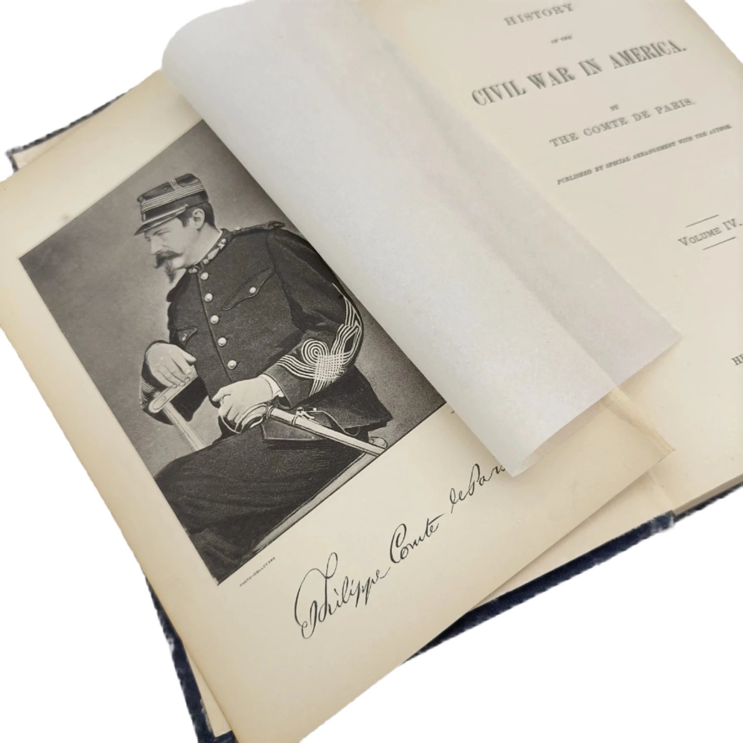 1875 "History of the Civil War in America" by Louis Philippe Albert, The Comte de Paris — Four volume set