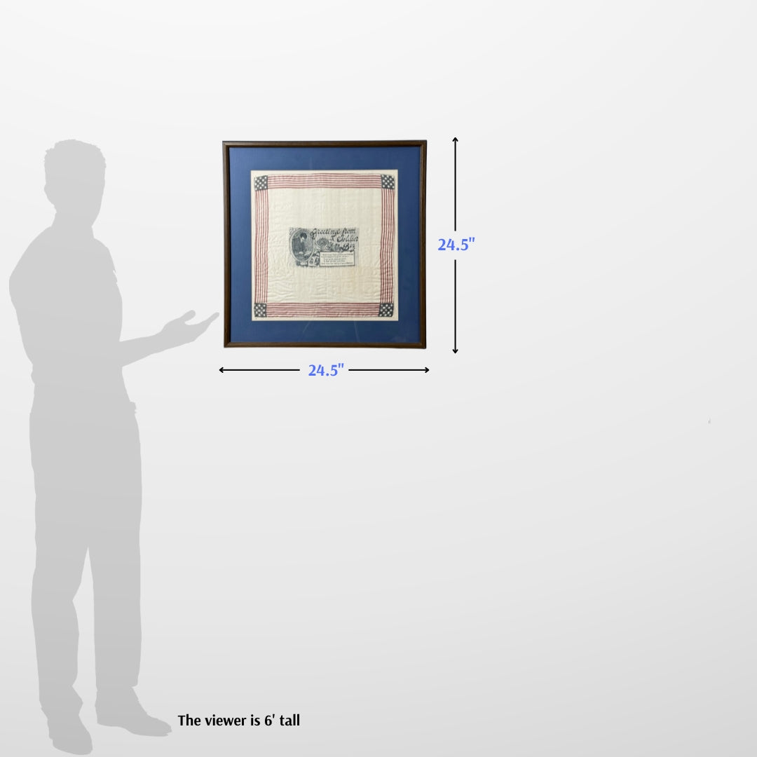 “Greetings from a Soldier Boy” — Framed WWI textile