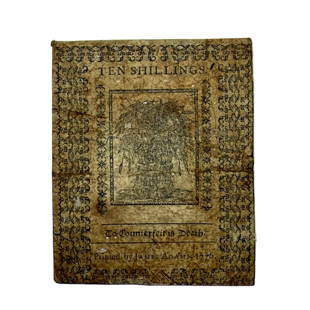 Colonial Currency — Delaware — January 1, 1776 — Ten Shillings Note