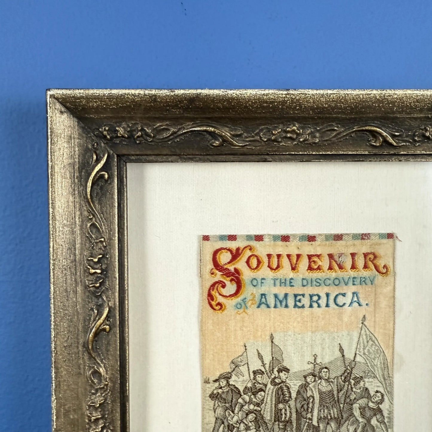1893 World’s Columbian Exposition Silk Woven Bookmark — Framed