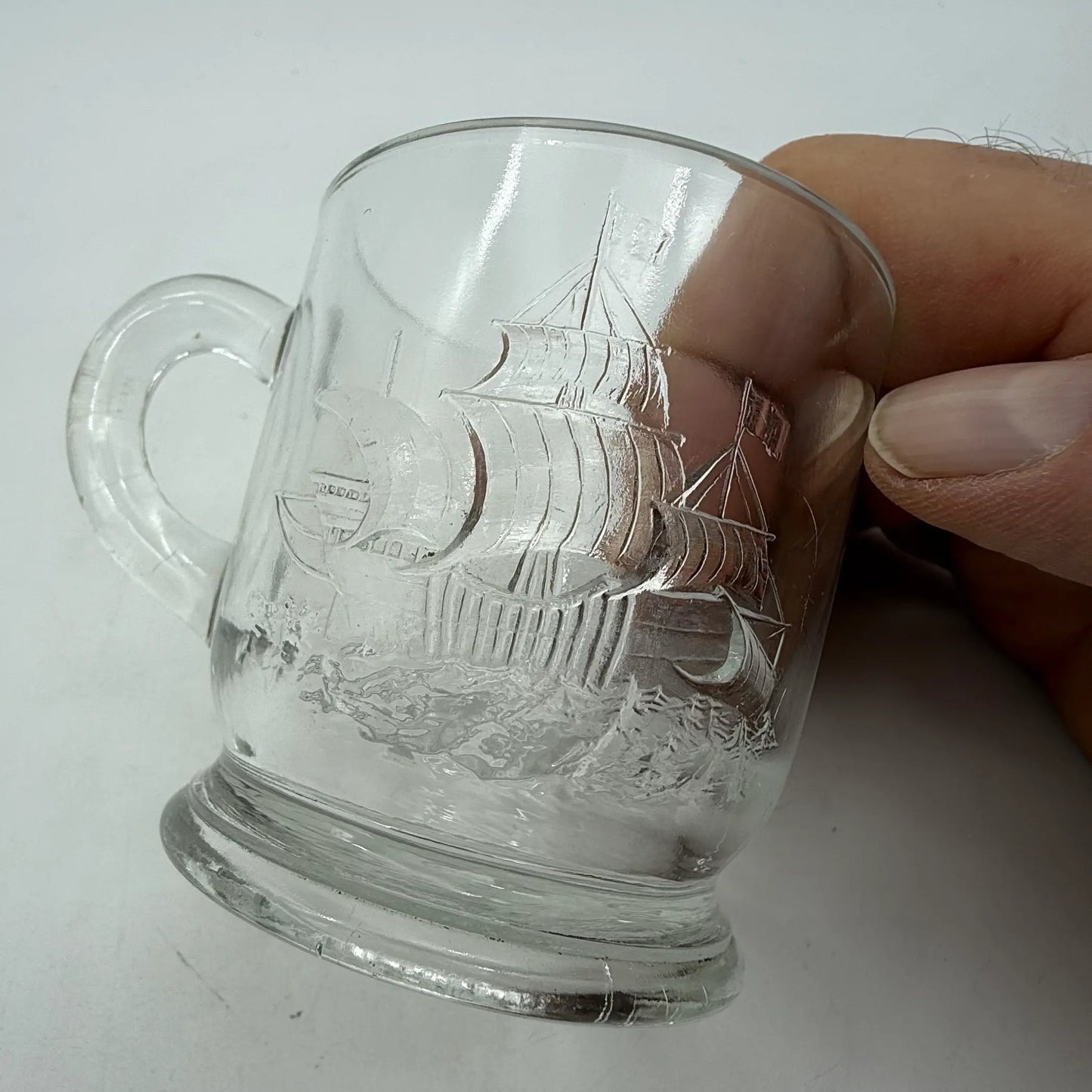 1893 Columbian Exposition Chicago World's Fair Small Pressed Glass Cup with Handle