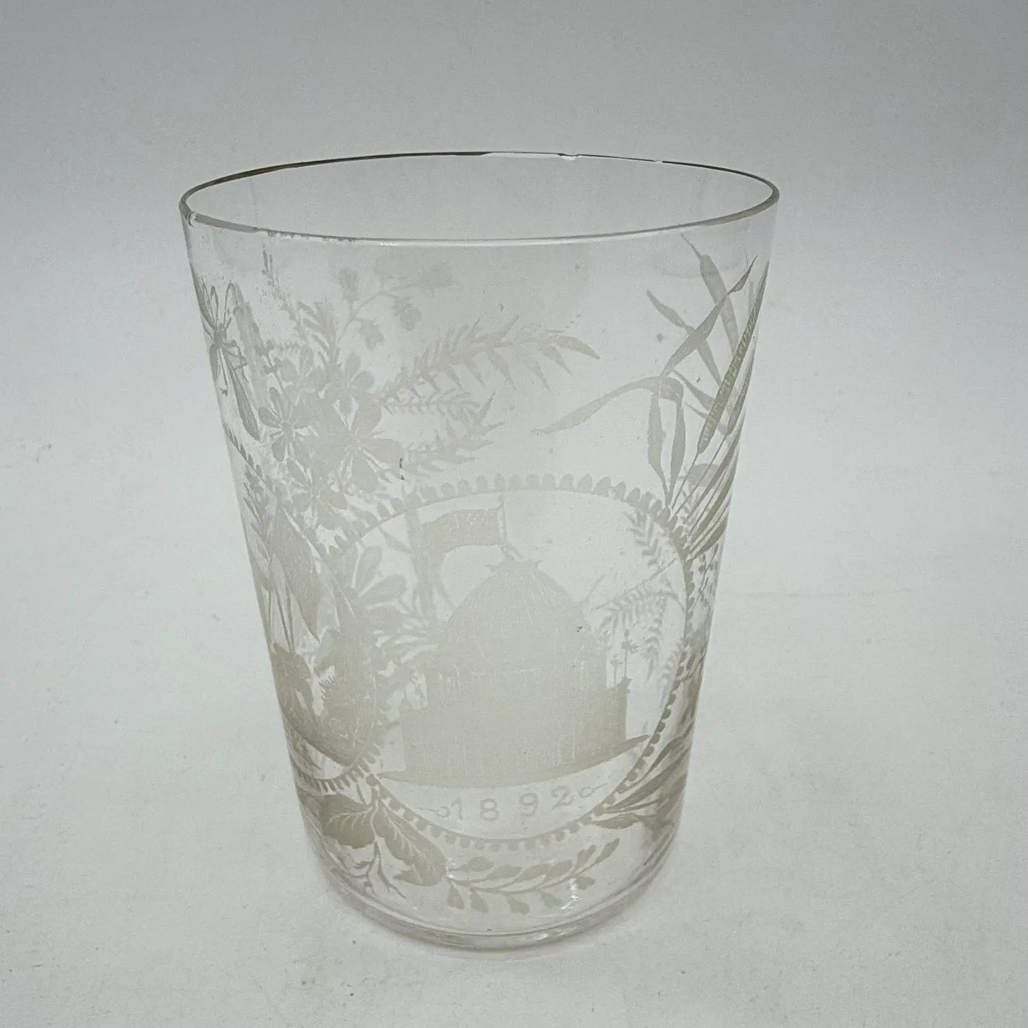 1893 Columbian Exposition Chicago World's Fair Etched Glass