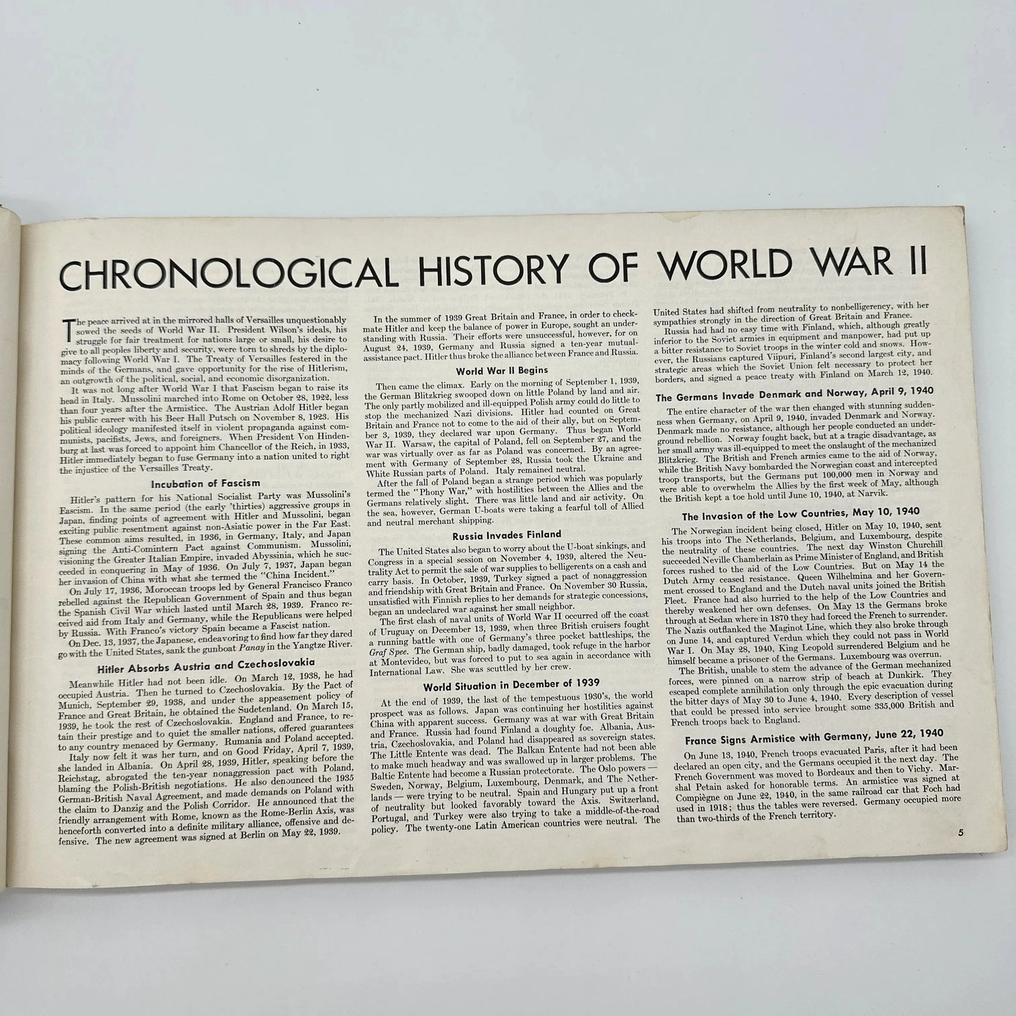 1945 Collier's Photographic History of World War II Vintage Book — Album Edition