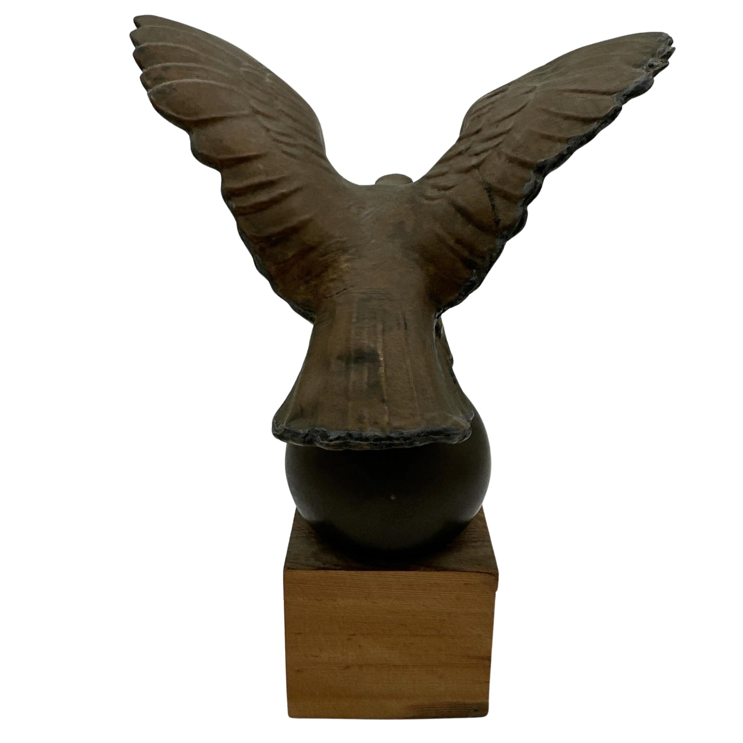 Hand hammered copper eagle flagpole topper