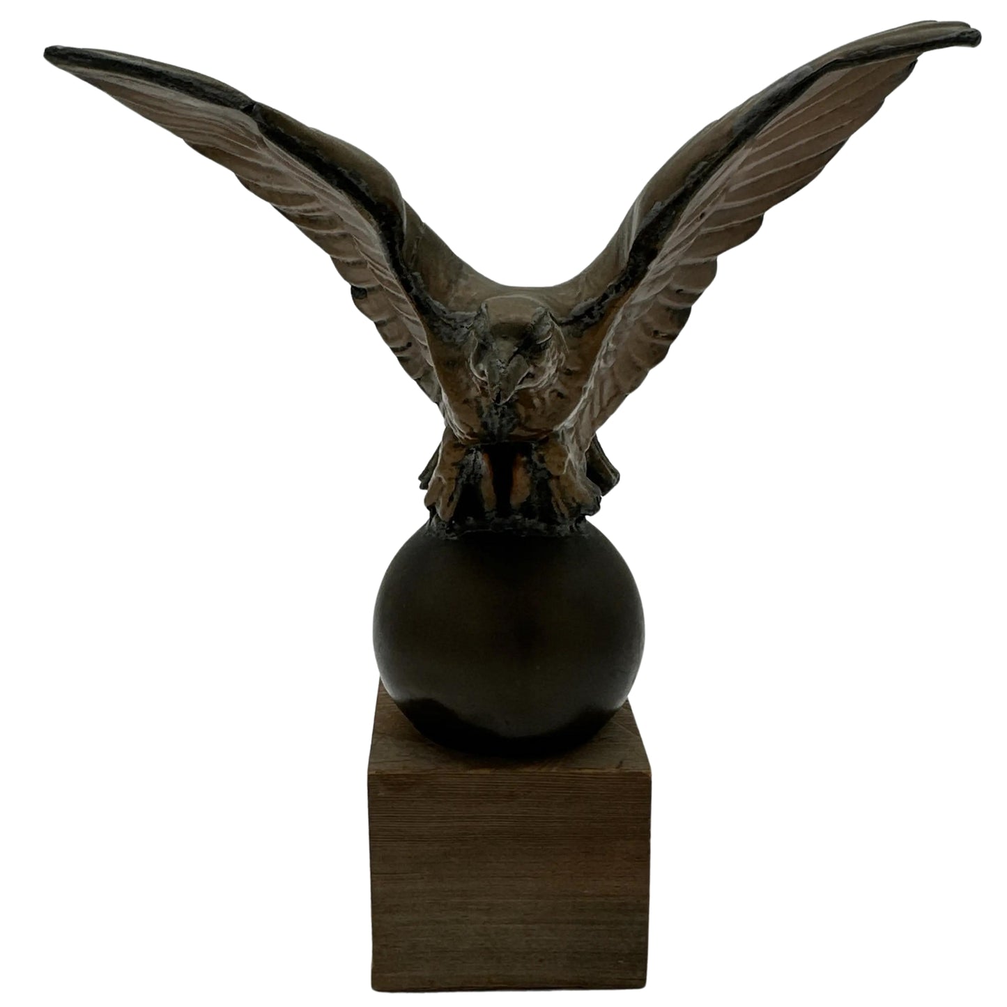 Hand hammered copper eagle flagpole topper
