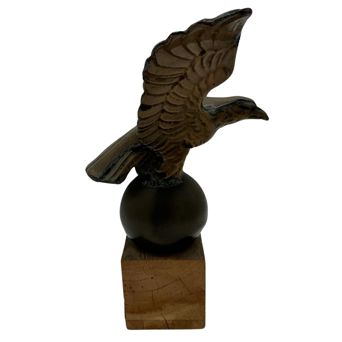 Hand hammered copper eagle flagpole topper