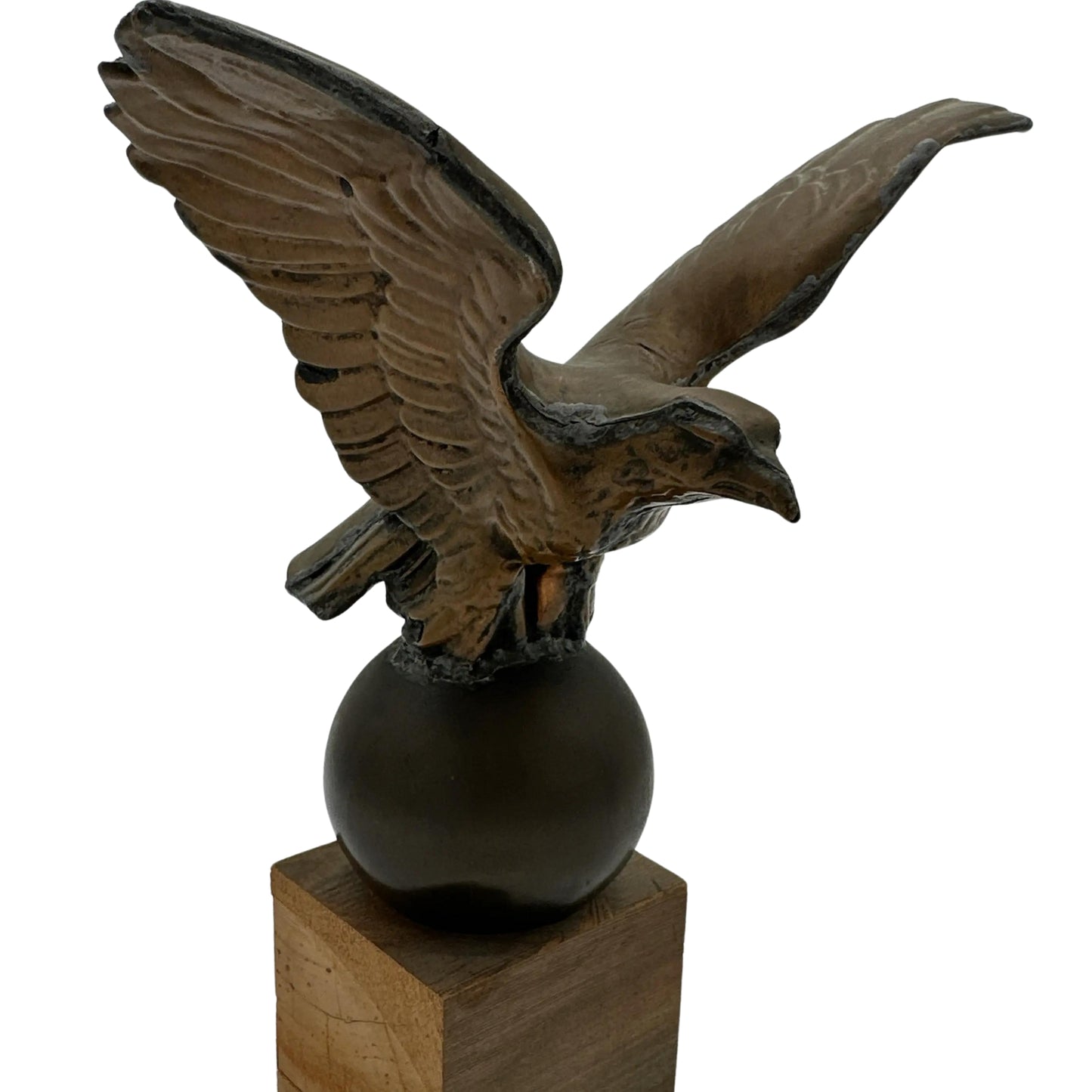 Hand hammered copper eagle flagpole topper