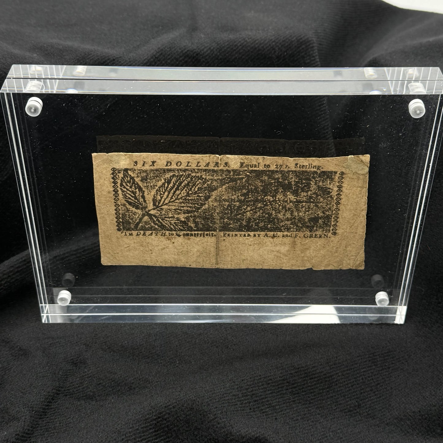 Colonial Currency — Maryland — April 10, 1774 — Six dollars