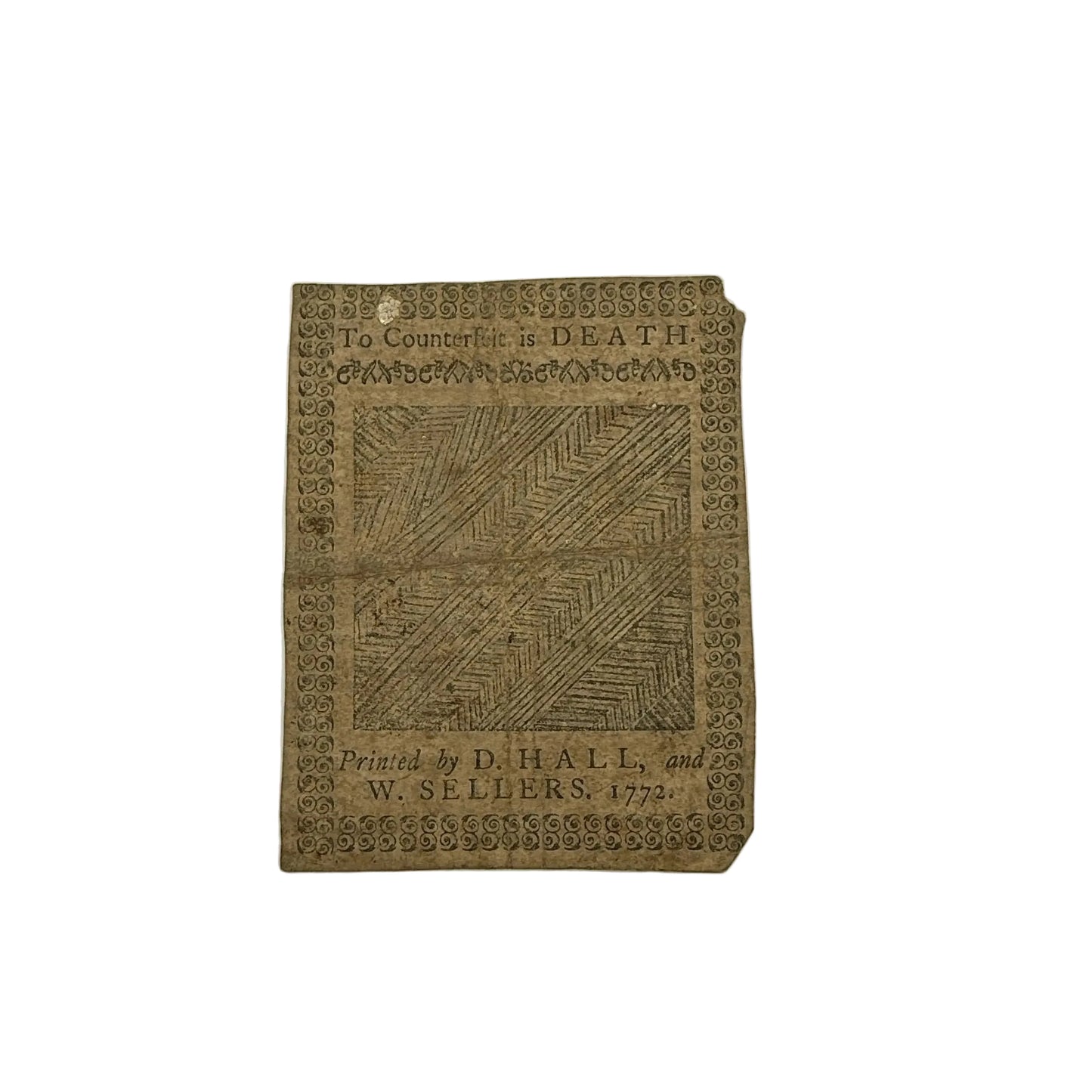 Colonial currency — Pennsylvania — Two shillings and six-pence note — April 3, 1772