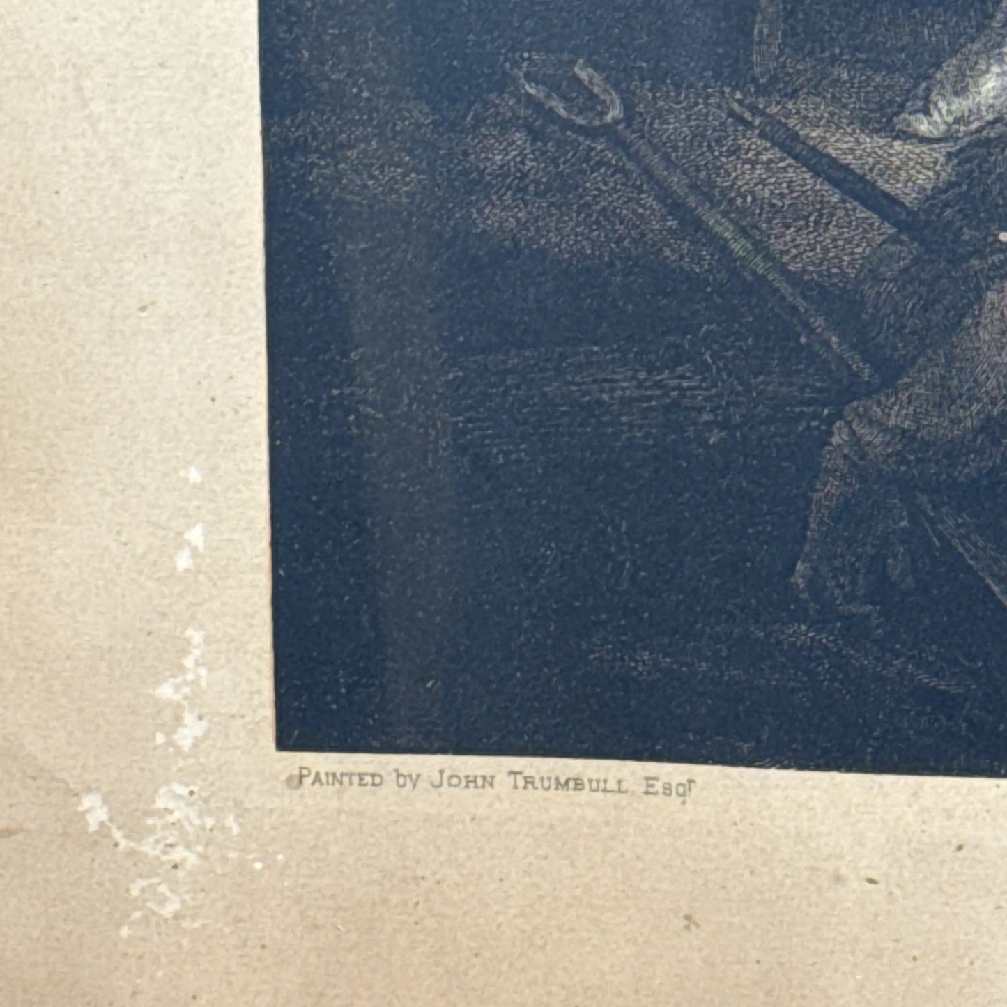 Large engraving of the death of Joseph Warren — "The Battle at Bunker's Hill Near Boston" after John Trumbull — Engraved by artist J.G. Muller — Framed