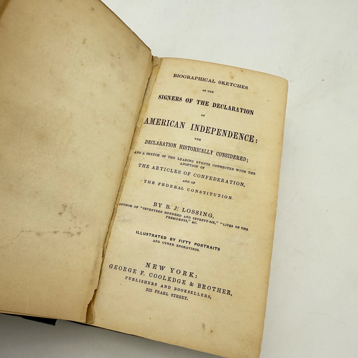 "Signers of the Declaration of Independence" by Benson J. Lossing — 1856