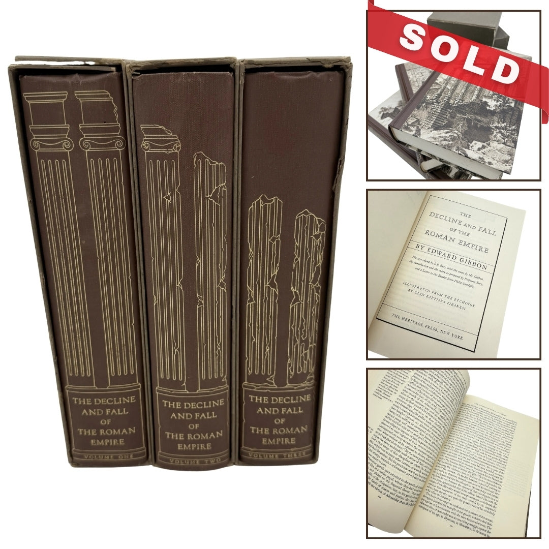 "The Decline and Fall of the Roman Empire" by Edward Gibbon — Three volume Heritage Press edition — 1946