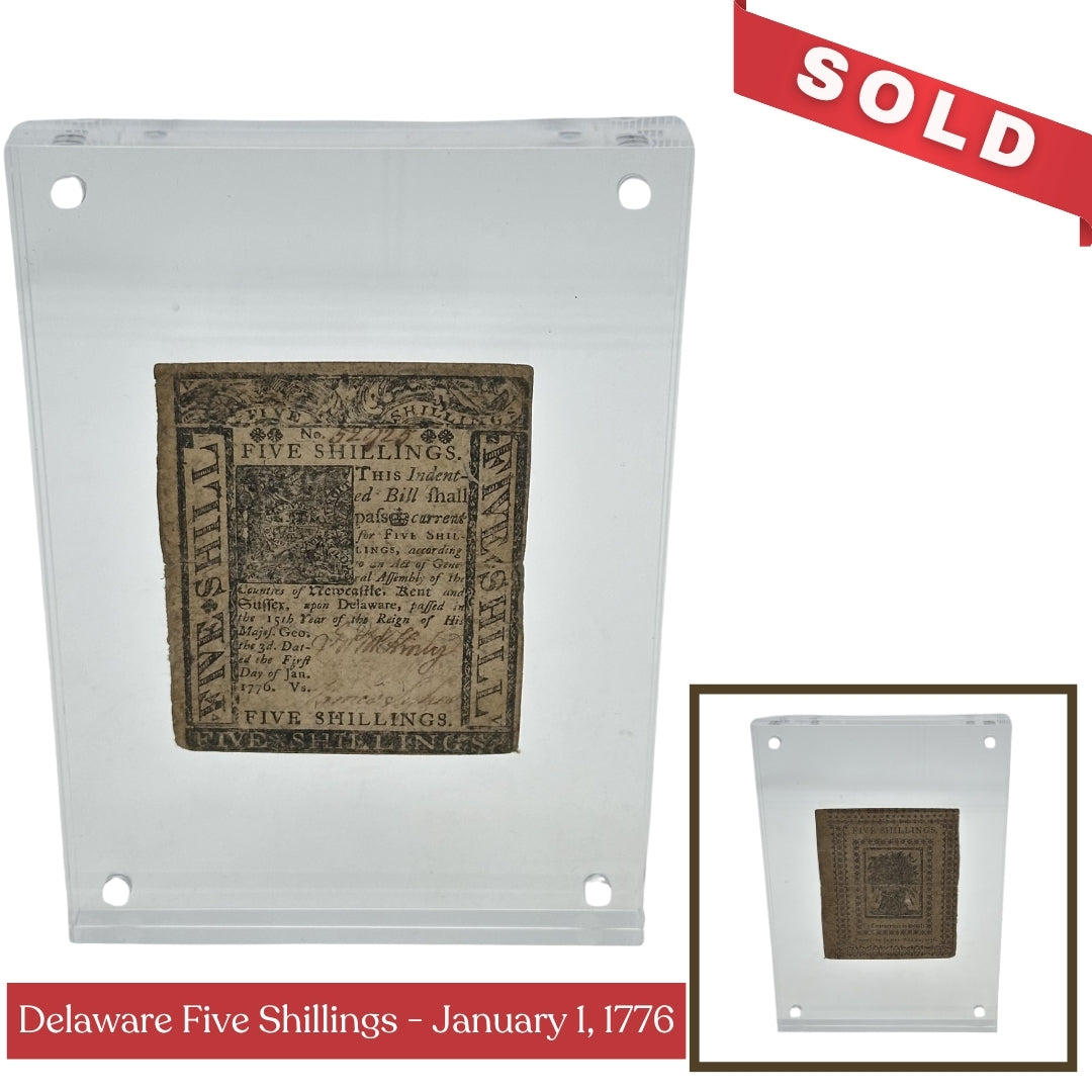 Colonial Currency from 1775 - 1776 — Pennsylvania, Delaware, Connecticut, and Continental Currency