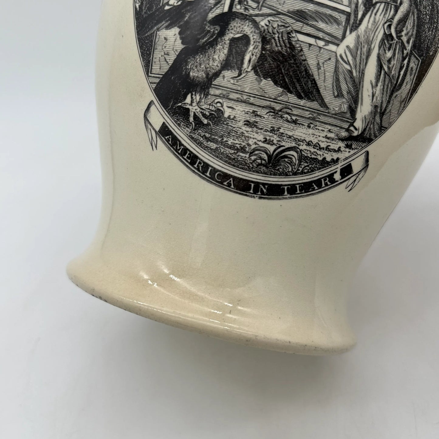 "Washington in Glory — America in Tears" Creamware Pitcher c. 1790