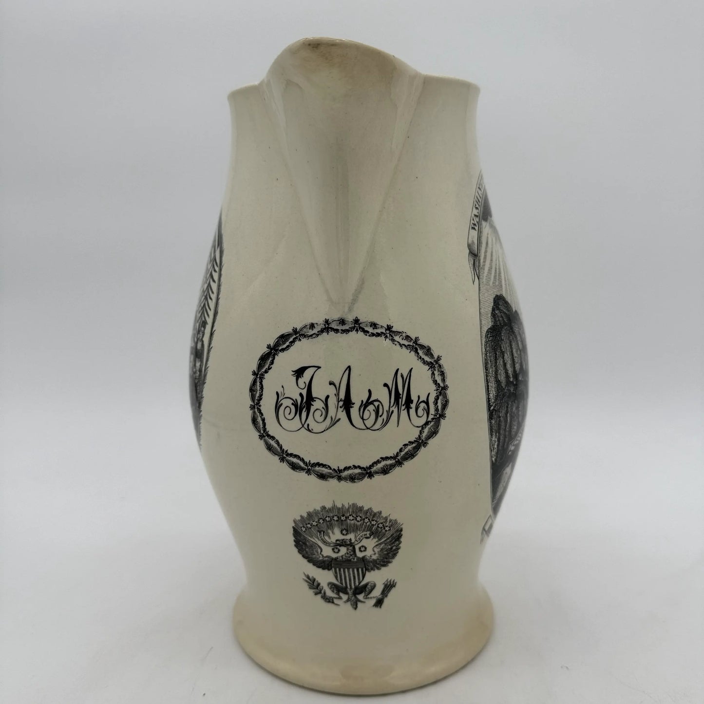 "Washington in Glory — America in Tears" Creamware Pitcher c. 1790